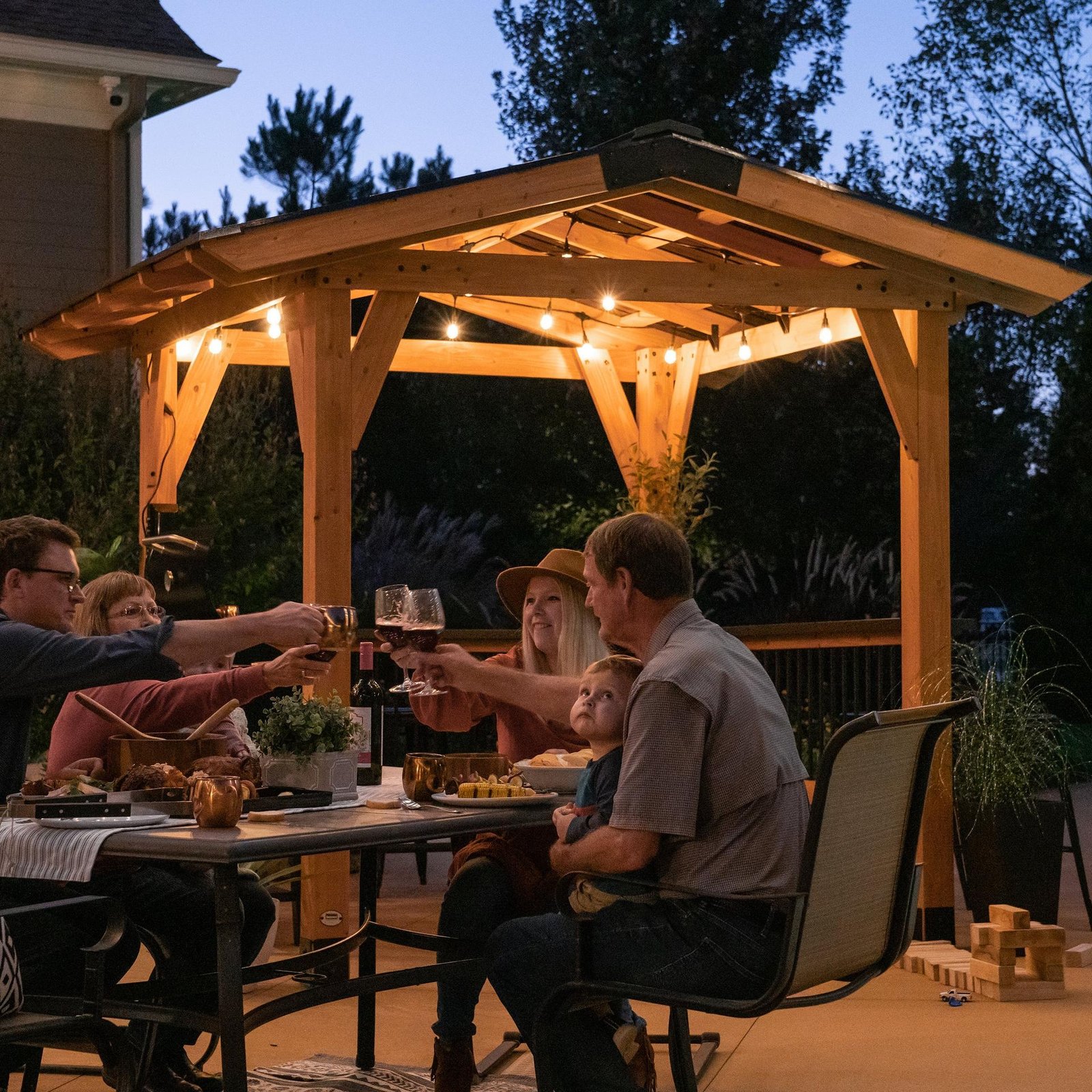 Grill Watch Gazebo with view of the kitchen